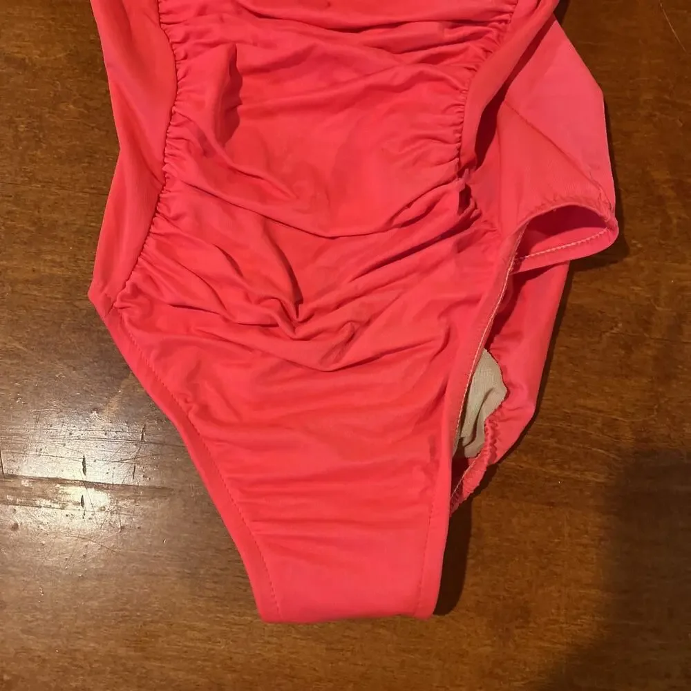 Swim‎ Shaper Union Made Size 8 One Piece Swimsuit Bright Pinky Orange Cupped